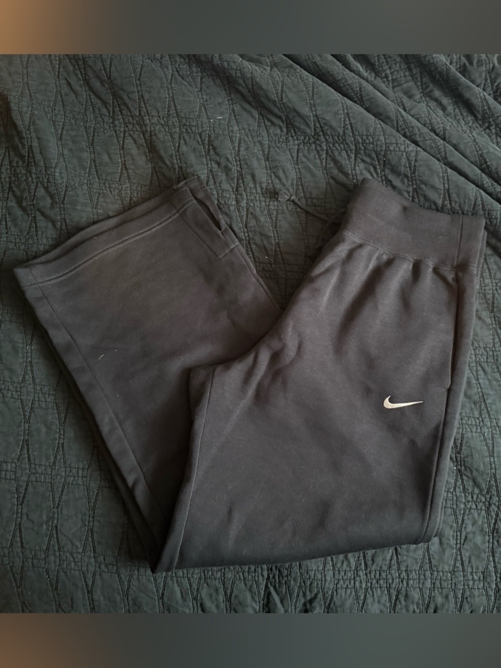 Nike Phoenix Black Joggers with White Swoosh